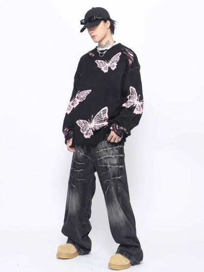 【Mz】broken holes design oversize knit na1545