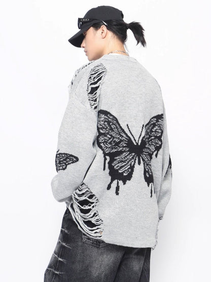 【Mz】broken holes design oversize knit na1545