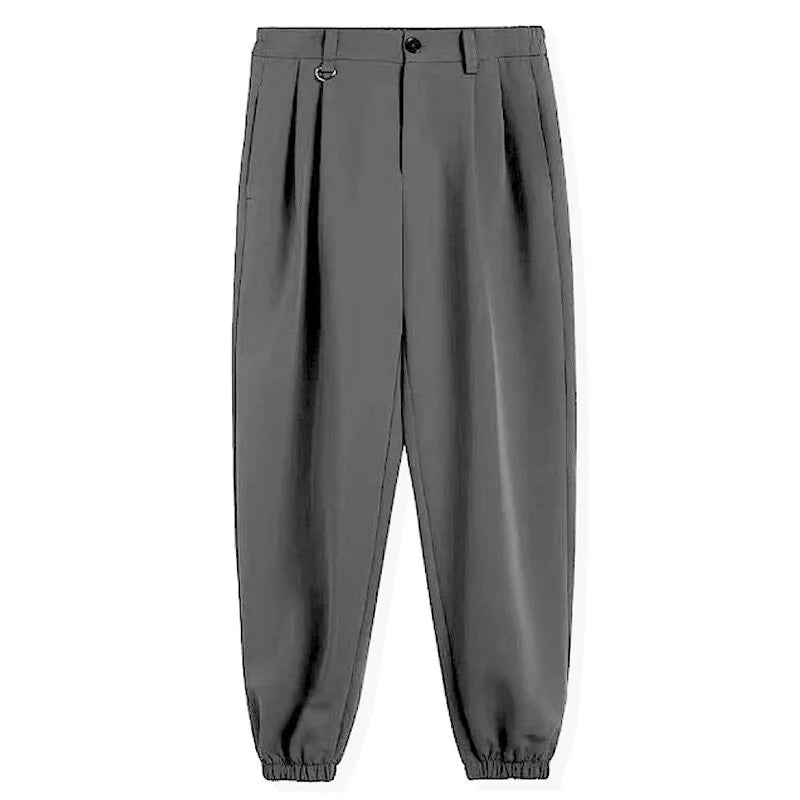 Black Men's Trousers Korean Fashion Baggy High Waist Straight Suit Pants Spring Autumn Casual Oversized Male Bottoms Y2k Clothes