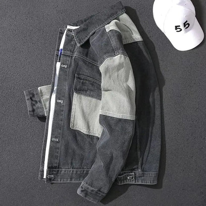 Men's Casual Oversize Denim Jacket Korean Streetwear Men Jeans Jacket Coats Casual Windbreaker Overalls Coat Outwear S-4XL