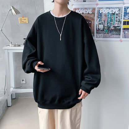 Men Harajuku Hoodies Sweatshirts Korean 2024 Men Women Streetwear Black Hoodies Solid Color Men Oversized Hoodies S-5XL Pullover