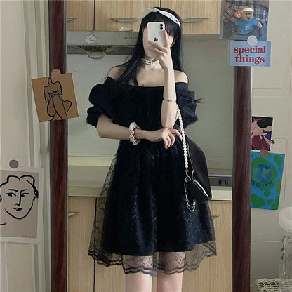 xsrrr DRESS TO IMPRESS Japanese Kawaii Fairy Dress Women Bow Patchwork Designer Sweet Lolita Dress Summer Elegant Evening Party One Piece Dress Korean