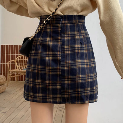 xsrrr Plaid Women Mini Skirt Summer A-Line Female Pleated Casual High Waist Women Girls Short Streetwear Student Skirts