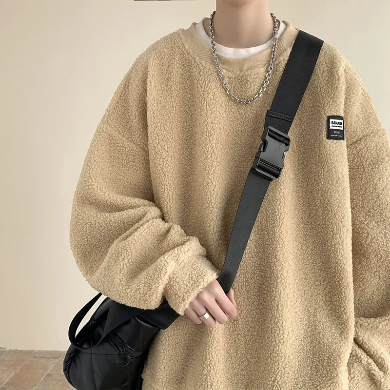 Autumn New Solid Hoodie Men Harajuku Fashion Casual Oversized Hoodies Korean Man Harajuku Crewneck Hoodie 5XL