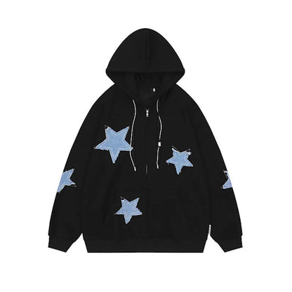 Men's Hoodies Sweatshirt Women's Oversized Sweatshirts with zipper Harajuku Casual Style Y2k Star Coat Streetwear Hip Hop Jacket