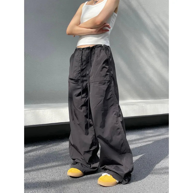 xsrrr Vintage Harajuku Oversized Pants Women America Retro Baggy Casual New Cargo Trousers Man Y2k Summer Streetwear Loose