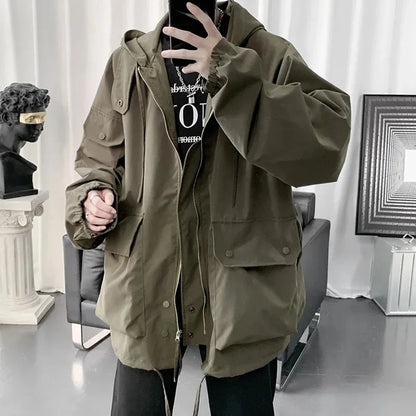 Mens Y2k Jacket High Street Energy Wind Work Clothes Assault Jacket Autumn Fashion Trend Oversized Casual Loose Men'S Wear