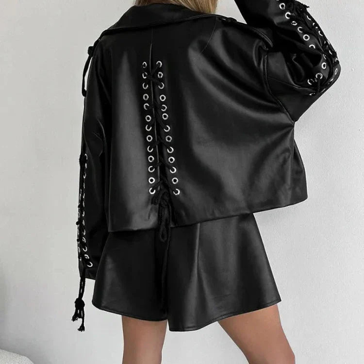 xsrrr Black Leather Shorts Women Autumn Winter Pleated High Waist Sexy Pu Shorts Casual Wide Leg Shorts Female Office Ladies