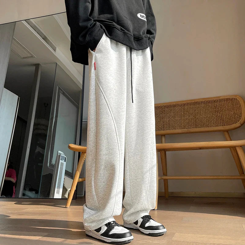 Baggy Black Oversize Men's Cargo Pants Spring Autumn Straight Wide Leg Trousers aggy Streetwear Sport Sweatpants 5XL