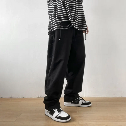 Men's Overalls Vintage Baggy Straight Pants Spring Summer Casual Sweatpants Fashion Oversized Trousers Male Bottoms Y2K Clothes