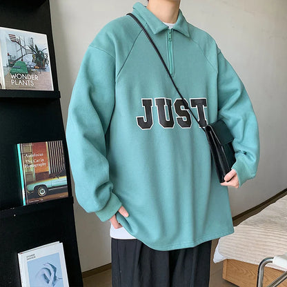 Spring Autumn Letter Hoodies For Men Oversized Sweatshirts Korean Man Clothing Casual Unisex Pullovers Male Tees Shirts