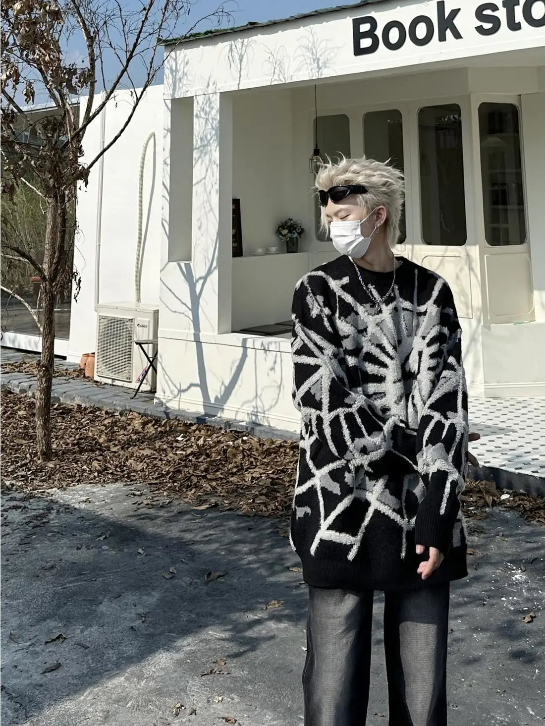 Y2k Oversized Sweater Spider Jacquard Crew Neck Oversize Knitted Sweater Sweater for Men Women Harajuku Hip Hop Street Pullover