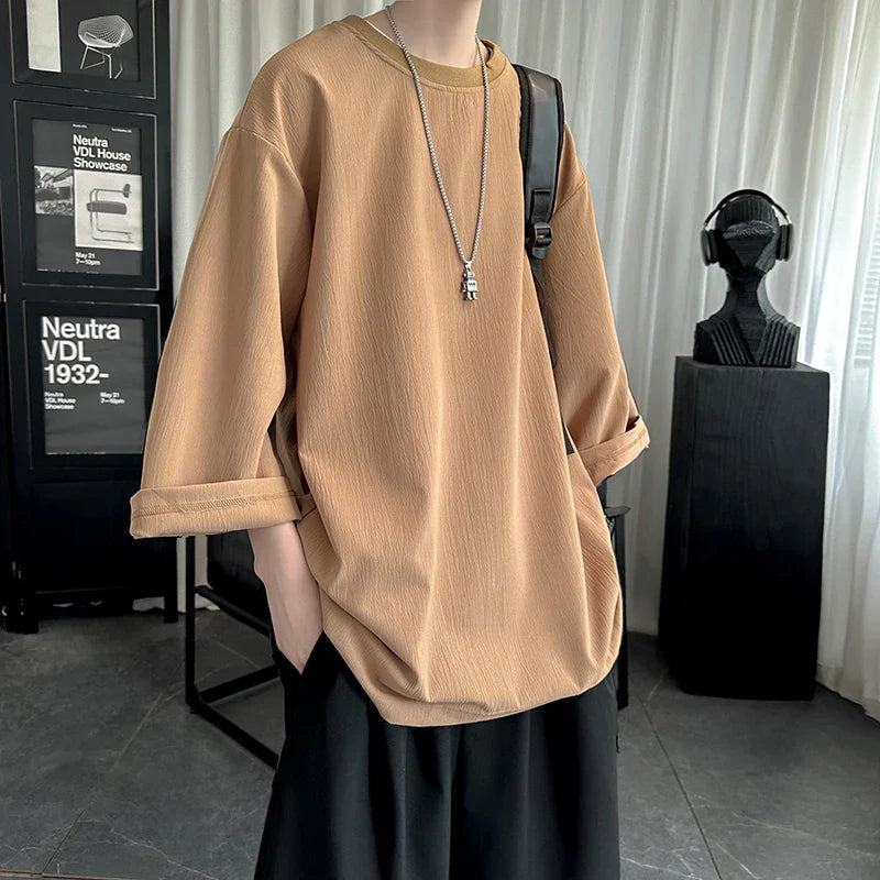 Summer Short Sleeved T-shirt Men Fashion Oversized Casual T Shirt Men Streetwear Hip-hop Loose Round Neck T Shirt Mens Top M-3XL