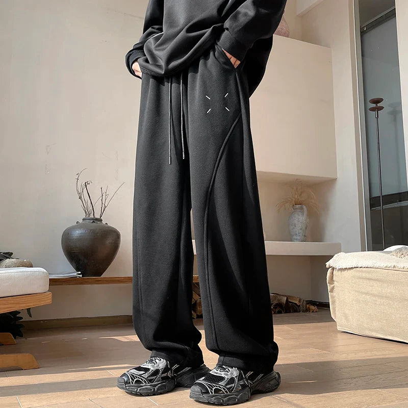 Baggy Black Oversize Men's Cargo Pants Spring Autumn Straight Wide Leg Trousers aggy Streetwear Sport Sweatpants 5XL