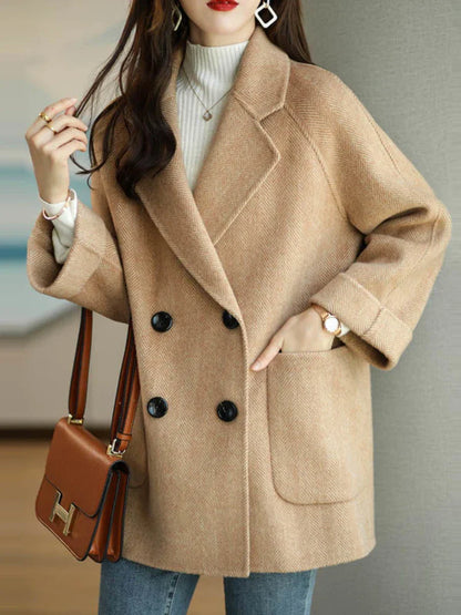 xsrrr Wool Coat Elegance Coats and Jackets Women New In Autumn Winter Jacket Women Korean Style Long Sleeve Office Lady Trench Coat