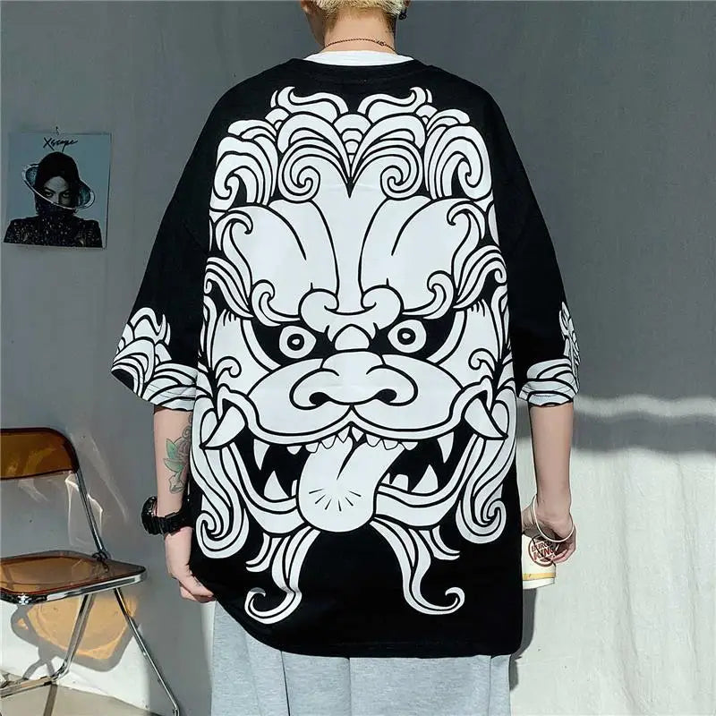 Oversized Short Sleeve T-shirt Men's Fashion Brand Handsome Half Sleeve Large Loose Summer Men's T-shirt Short Sleeve