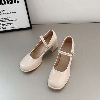 xsrrr French Elegant High Heels Shoes Office Lady Pure Color Korean Style Sandals Design Summer Chic Casual Non Slip Sandals