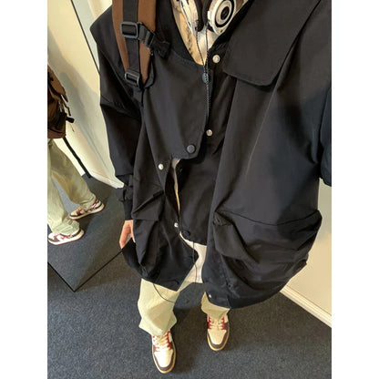 Autumn Men Tactical Stand Collar Jacket Bomber Oversize Baseball Military Coat Streetwear Outwear