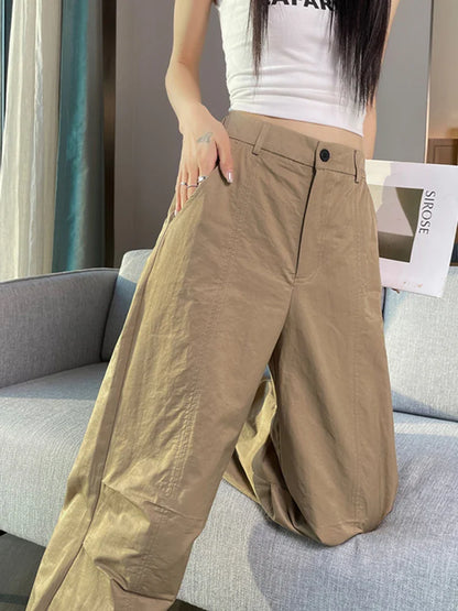 xsrrr Pure Color High Waist Slim Chic Two Ways To Wear Sweatpants Women Summer New Simple Casual Fashion Loose XS-2XL Female Y2K Pants