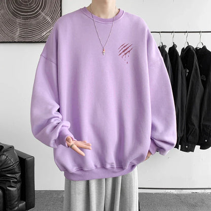 Hipster Men Sweatshirt Oversize Streetwear Autumn Round Neck Sweat Shirt Harajuku Unisex Casual Sports Pullover Sweatshirts