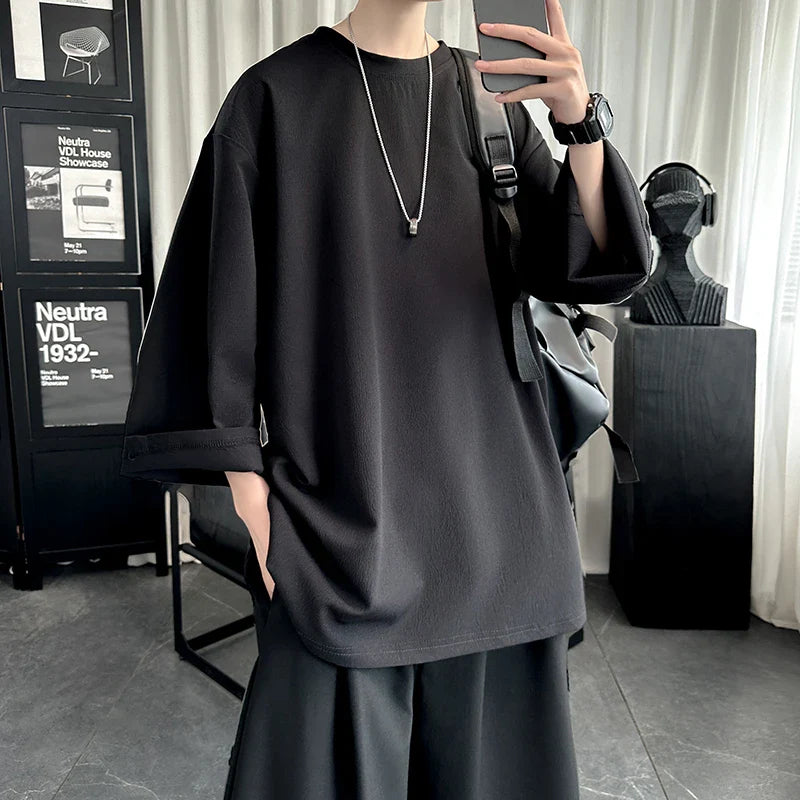 Summer Short Sleeved T-shirt Men Fashion Oversized Casual T Shirt Men Streetwear Hip-hop Loose Round Neck T Shirt Mens Top M-3XL