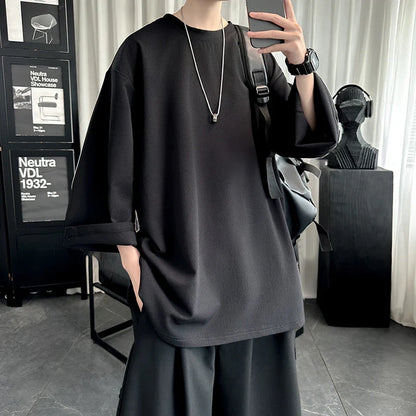 Summer Short Sleeved T-shirt Men Fashion Oversized Casual T Shirt Men Streetwear Hip-hop Loose Round Neck T Shirt Mens Top M-3XL