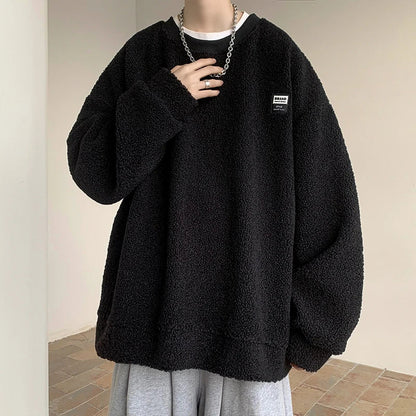 Autumn New Solid Hoodie Men Harajuku Fashion Casual Oversized Hoodies Korean Man Harajuku Crewneck Hoodie 5XL