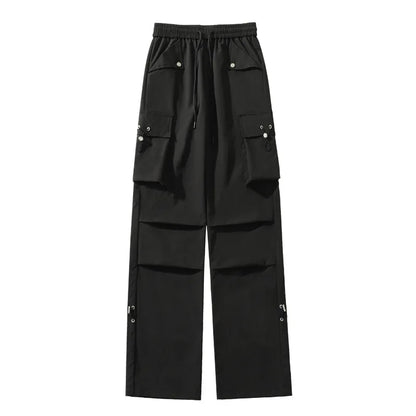 New Joggers Cargo Pants Men Korean Style Casual Pants Fashion Harem Pants Multi-Pocket Ribbons Trousers Male Oversize Sweatpants