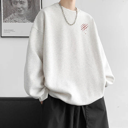 Hipster Men Sweatshirt Oversize Streetwear Autumn Round Neck Sweat Shirt Harajuku Unisex Casual Sports Pullover Sweatshirts