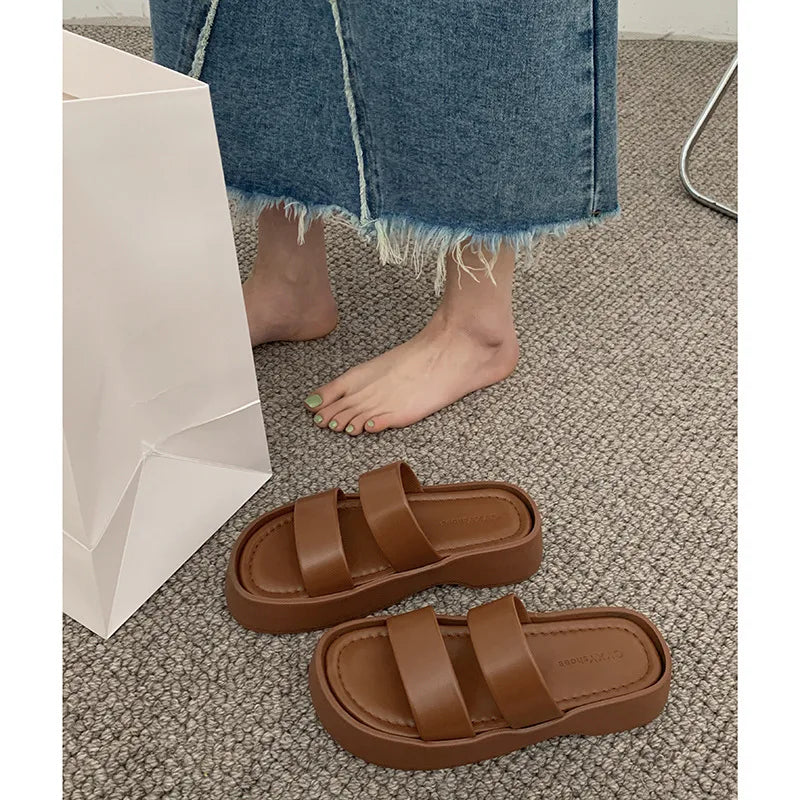 xsrrr Anti-slip Slippers Women Sandals 2024 New Outdoor Wear Thick Sole Sandals In Summer Slippers Platform Sandals Women Sandals