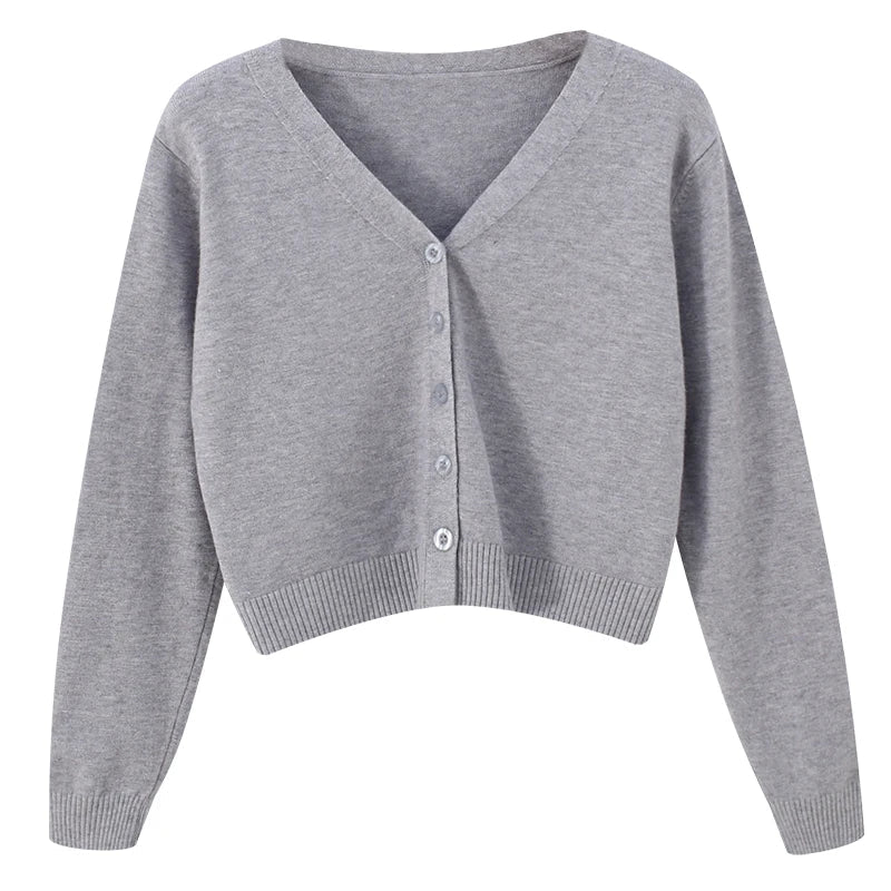 xsrrr FALL OUTFIT Women Knit Cardigans Sweater V-neck  Long Sleeve Thin Jacket Spring Autumn Cashmere Cardigans Solid Single Breasted Sweaters