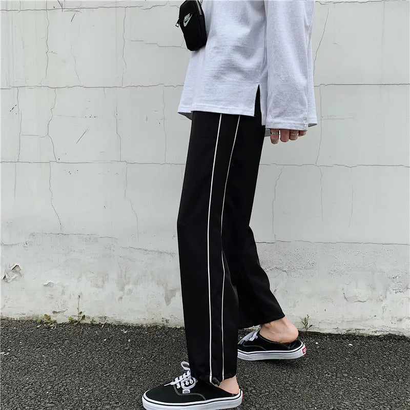 Black Casual Pants Men Fashionable Oversized Sports Pants Men Streetwear Hip-hop Loose Wide Leg Pants Mens Joggers Trousers