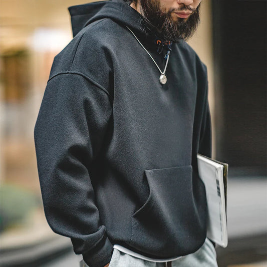 New American Casual Heavy Hoodies Sweatshirt Cleanfit Silhouette Loose Pullover Outdoor Oversize Thermal Tops men's autumn