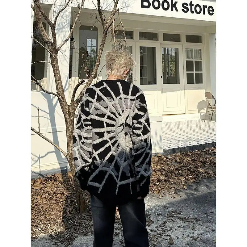 Y2k Oversized Sweater Spider Jacquard Crew Neck Oversize Knitted Sweater Sweater for Men Women Harajuku Hip Hop Street Pullover