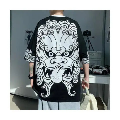 Oversized Short Sleeve T-shirt Men's Fashion Brand Handsome Half Sleeve Large Loose Summer Men's T-shirt Short Sleeve