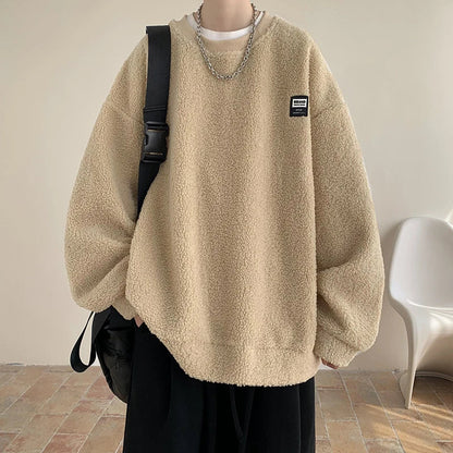 Autumn New Solid Hoodie Men Harajuku Fashion Casual Oversized Hoodies Korean Man Harajuku Crewneck Hoodie 5XL