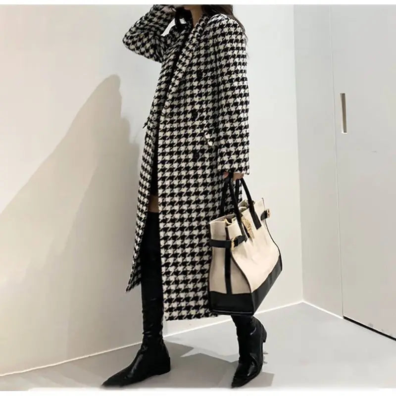 xsrrr Woolen Coat Woman Winter Thick  Warm Long Ladies Coat Autumn Casual Suit Women Jackest Clothes Outwear