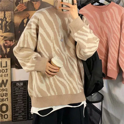 Sweater Stripe baggy Harajuku Fashion Men's Clothes Winter Trend Women's Print Oversize Korean Knit Hip Hop Clothing Sweaters