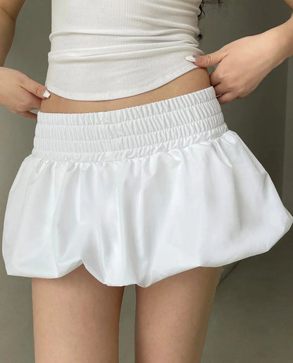 xsrrr Casual Solid A-Line Skirt Preppy Style Basic Low-Waisted Super Mini Skirts Women 2024 Summer Fashion Streetwear Ladies