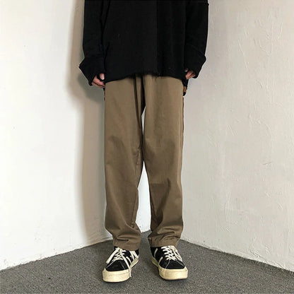 Men's Overalls Vintage Baggy Straight Pants Spring Summer Casual Sweatpants Fashion Oversized Trousers Male Bottoms Y2K Clothes