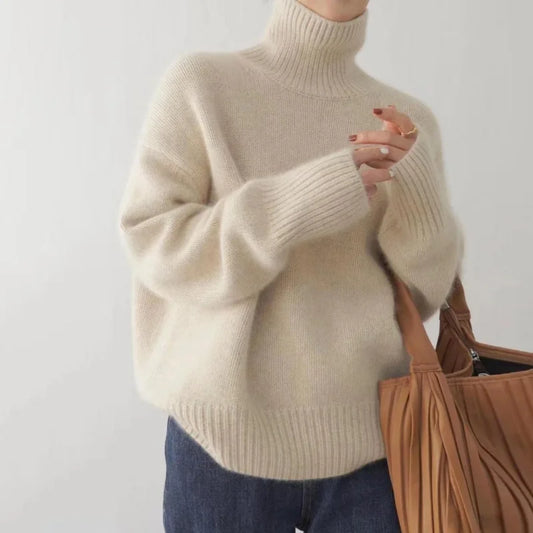 Hnewly WINTER OUTFITS Sweaters Women Winter Long Sleeve Top Korean Fashion Turtleneck Pullover Knitwear Oversized Women's Clothing