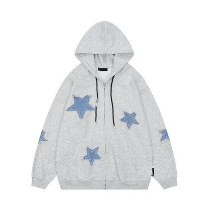 Men's Hoodies Sweatshirt Women's Oversized Sweatshirts with zipper Harajuku Casual Style Y2k Star Coat Streetwear Hip Hop Jacket