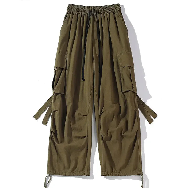 Black Cargo Pants for Men Oversize Cargo Trousers Male Green Loose Casual Japanese Streetwear Hip Hop Pocket Big Size