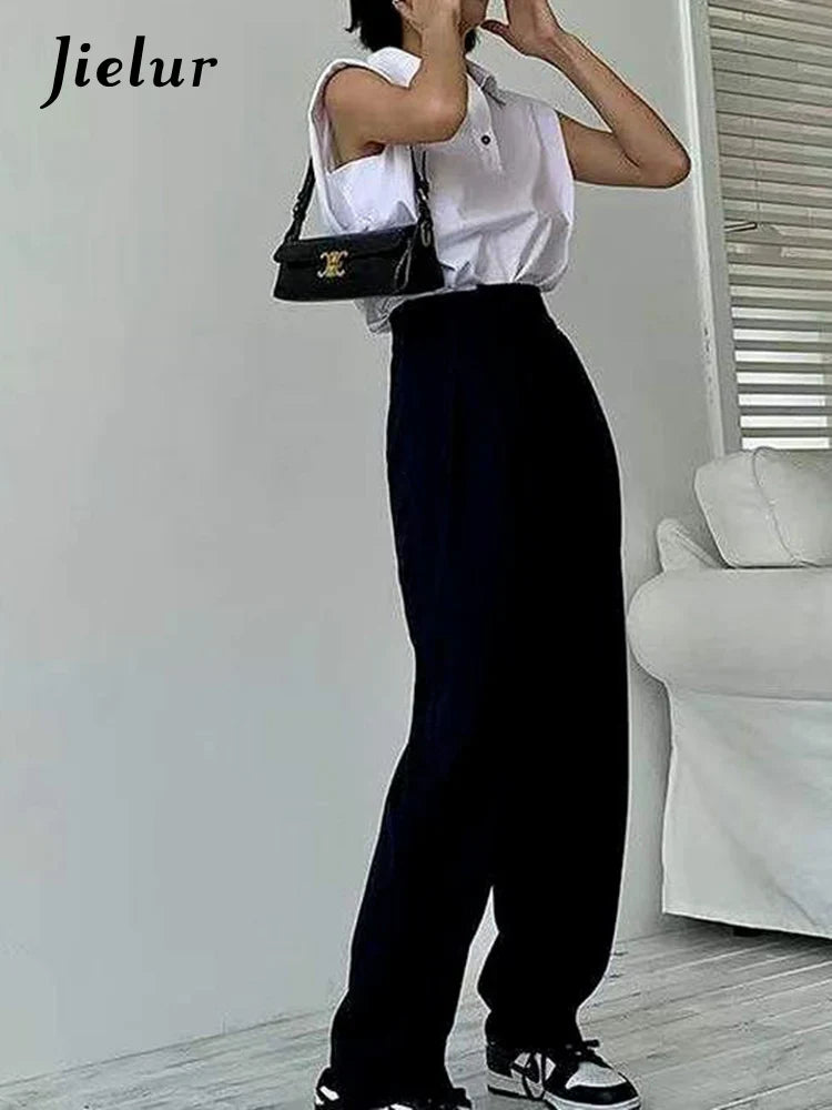 Khaki Wide Leg Women's Pants Baggy Classic Pants Vintage Office Lady Elegant Casual Trousers Female Work High Waist Pants