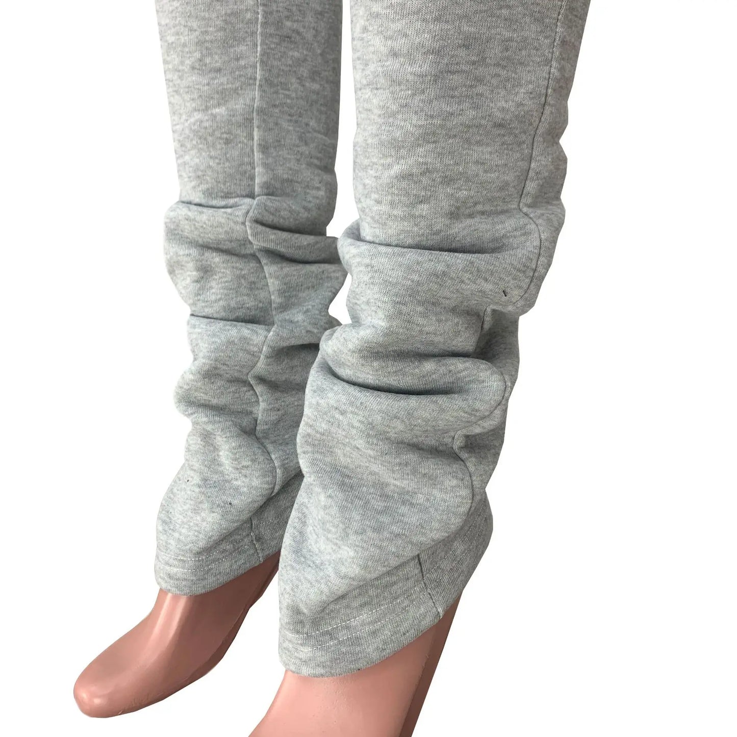 xsrrr Size Stacked Sweat Pants Fall Winter Womens Mid Waist Thick Stacked Fleece Pants Joggers Long Trousers Sweatpants