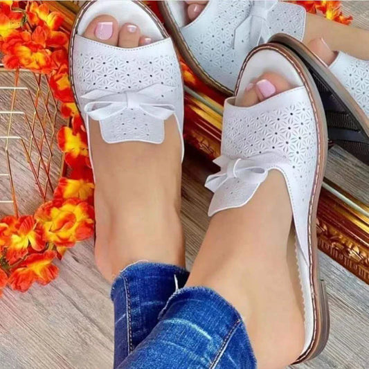 xsrrr Summer Women Slippers Cute Butterfly-Knot Casual Flats Shoes Woman Sandals Fashion New Slip On Ladies Daily Chaussure Femme