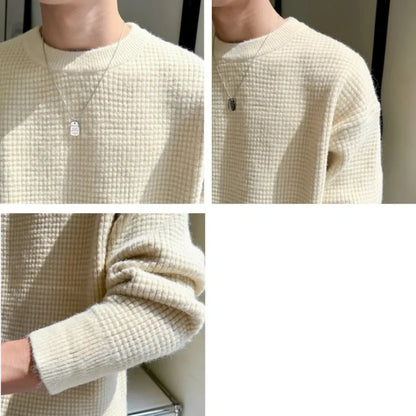 Men's American Sweater Autumn Winter Thick Needle Sweater Round Neck Pullover Loose Casual Oversize Sweater Mens Clothing 4XL