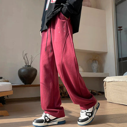 Baggy Black Oversize Men's Cargo Pants Spring Autumn Straight Wide Leg Trousers aggy Streetwear Sport Sweatpants 5XL