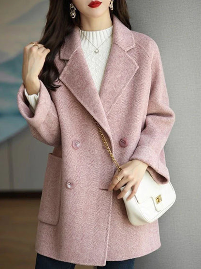 xsrrr Wool Coat Elegance Coats and Jackets Women New In Autumn Winter Jacket Women Korean Style Long Sleeve Office Lady Trench Coat