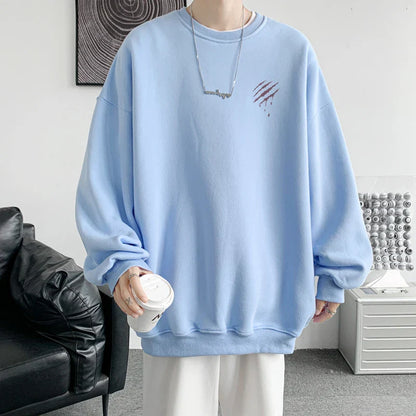 Hipster Men Sweatshirt Oversize Streetwear Autumn Round Neck Sweat Shirt Harajuku Unisex Casual Sports Pullover Sweatshirts